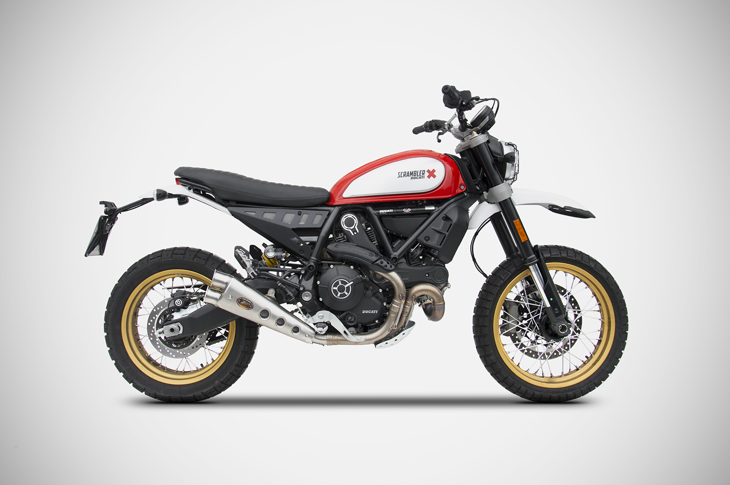 ZARD Low Mounted Special Edition Slip-on Exhaust for Ducati Scrambler Desert Sled ZARD Low Mounted Special Edition Slip-on Exhaust for Ducati Scrambler Desert Sled